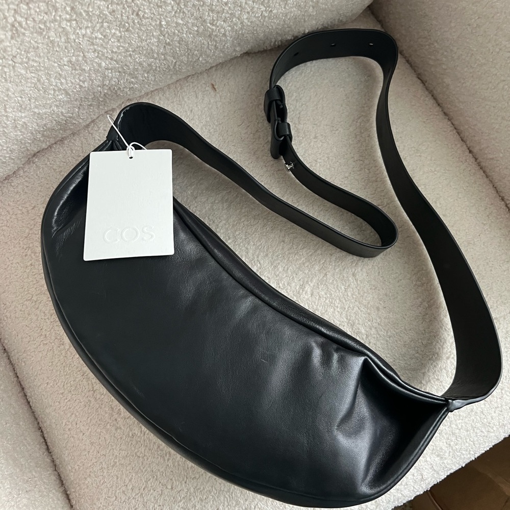 NWT COS Leather Crossbody Bag, Black